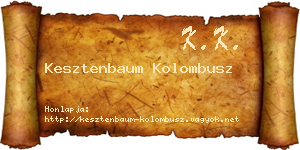 Kesztenbaum Kolombusz névjegykártya
